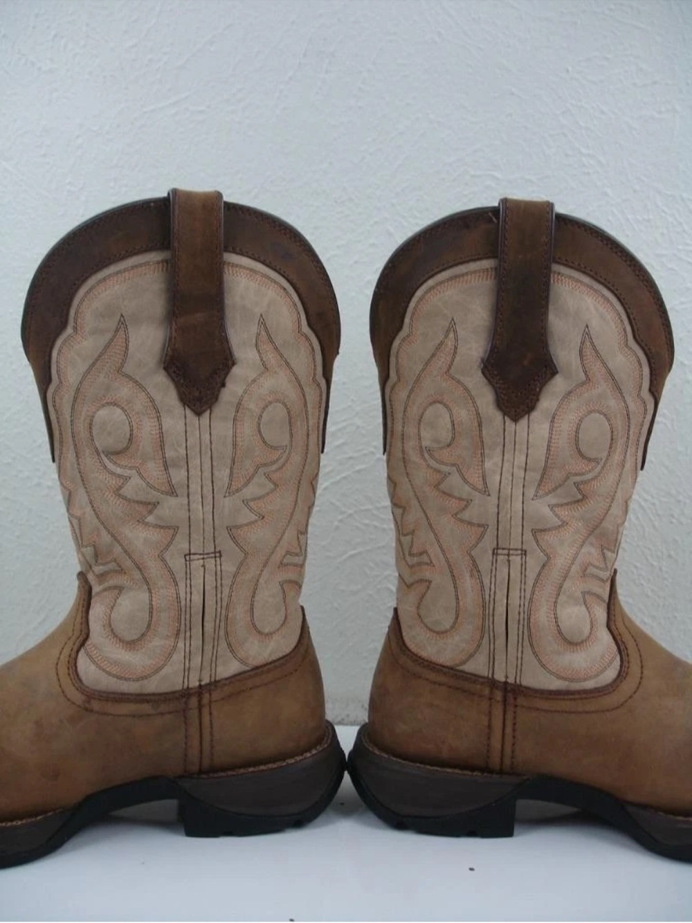 Durango Mens Brown and Tan Western Pull-On Cowboy Boots - Picture 4 of 7
